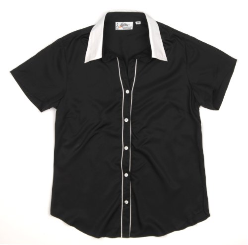 Black & White SuzieQ Womens Cut Bowling Shirt