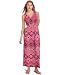 IZOD Women's Sleeveless Printed Shirred V-Neck Maxi Dress