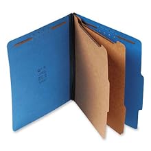 S J Paper S60403 S J Paper Expanding Classification Folder, Letter, 6-Section, Cobalt Blue, 15/Bx