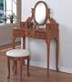 Traditional Style Oak Finish Vanity Set W/stool