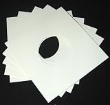 50 7 Standard Weight Record Jackets - White - With Hole - #07JWWHHH - Protect Against Dust and Wear! (EP / 45rpm / Single)