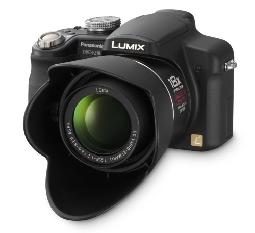 Panasonic Lumix DMC-FZ18K 8.1MP Digital Camera with 18x Wide Angle MEGA Optical Image Stabilized Zoom (Black)
