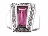 1.85ct. 14K. White Gold Diamond & Fancy Cut Pink Tourmaline Ring