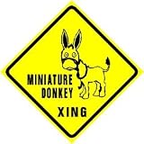 MINIATURE DONKEY CROSSING pet joke sign