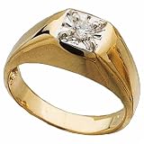 0.12Ct.T.W. Round Brilliant Cut Diamonds, 14K Two Tone Gold Ring