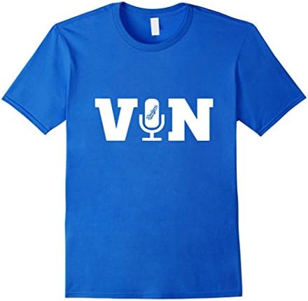 Men's V-I-N Scully Microphone T Shirt XL Royal Blue