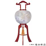 【盆提灯・盆ちょうちん】特選お盆提灯 大内行灯11号 1256◆高さ84cm×火袋径34cm◆天然木春慶塗、絹二重絵