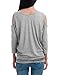 Allegra K Women Batwing Sleeve Cut Out Shoulder Loose Tops Casual T Shirts