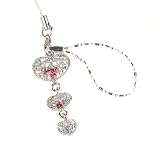 Hand Crafted Cellular Phone Charm - Heart Cascading - Purple
