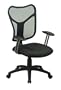 Office Star Work Smart Screen Back Task Chair with T Arms, Black