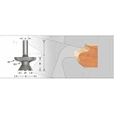 Amana 2" Cutting Diameter x 1-1/4" Cutting Length x 1/2" Shank 2 Flute Drawer Pull, Door Lip, Etc. Finger Grip Router Bit - 53812