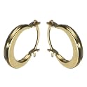 14K Yellow Gold Polished Puffed Hoop Earrings