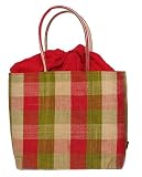 Colorful Straw / Beach / Shopper / Tote Bag Red Medium