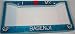 Puppy Face Blue Glitter I Love My Basenji License Plate Frame