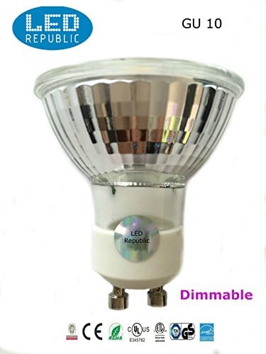 2-PACK LED Republic UL LED 5-Watt Dimmable GU10 MR16 High Power 50W Equivalent, Daylight White Light Bulbs,6000K UL Listed, Energy star certified