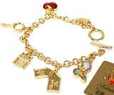 Beautiful 18kgp Storybook Fairy Tale Charm Bracelet with Mirror, Dwarf, Castle, Apple & More by...
