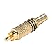 Gold Plated RCA Male Coaxial Connector RG59 Spring Relief Sleeve RCA Male Phono Audio Video Jack Plug Connector Solder Type RCA RG-59 Cable Adapter A/V Signal Connector