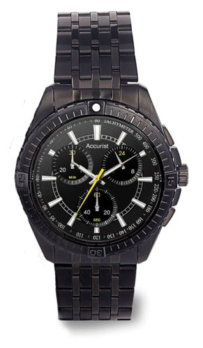 Accurist MB795B Gents Black IP Chronograph Watch With Black Dial