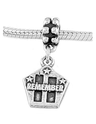 Sterling Silver Still Remember September 11 Dangle Bead Charm