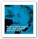 Quote - Albert Einstein - Science and Religion by 10.6 x10.6  Art Print Poster
