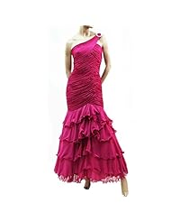 Chiffon/Polyester/Spandex Gathered Ruched  Wrap One Shoulder  Dress With Ruffles