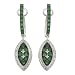 14K White Gold Emerald and Diamond Earrings