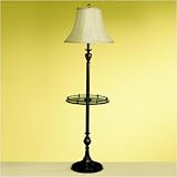 New Traditions Patina Brass Tray Table Floor Lamp
