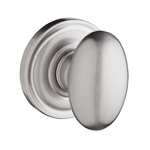 Baldwin PV.ELL.TRR.150.6L.DS Ellipse Privacy Knob with Traditional Round Rose, Satin Nickel