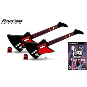 2 x Nyko PS2 Frontman Wireless Guitar and PS2 Guitar Hero Encore