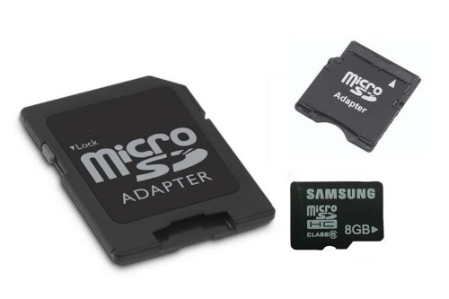 SAMSUNG 8GB MicroSD/MicroSDHC (TF) CLASS 6 HIGH SPEED 3 in 1 with Free SD and miniSD adaptor