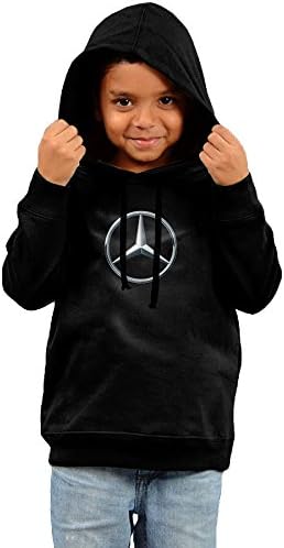 Cratn Kid's Toddler Mercedes AMG Lewis Hamilton Logo Hooded Sweatshirt Age 2-6 Black,3 Toddler