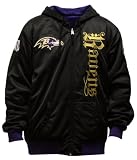 NFL Men's Baltimore Ravens Heritage Reversible Hooded Sweatshirt (Black/Purple, Small)