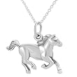 Sterling Silver Galloping Horse Necklace