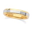 Platinum and 18K Yellow Gold Comfort Fit Beveled Edged Wedding Band For Men and Women - Size 10