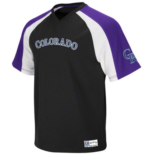 Colorado Rockies Black Crusader V-Neck Youth Jersey