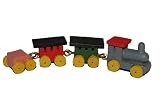 Eisenbahn Holz Puppe Miniatur für Puppenstube Puppenhaus Maßstab 1:12 bunt natur Lok LOKOMOTIVE 3 Anhänger Spielzeug Kinderzimmer Kinder