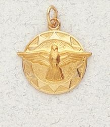 14 kt Gold Religious Medal - Holy Spirit Confirmation - In a Premium Black Box
