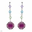 Made in Italy Majestic Earrings With Precious Stones - Genuine Crystals and Glass beads Beautifully Designed in 925 Sterling silver. Total item weight 12.1g Length 76mm