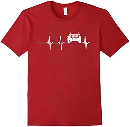 Heartbeat EKG Love with Jeep Shirt T-shirt - Male XL - Cranberry
