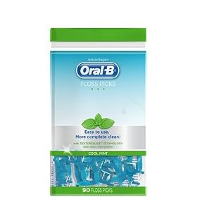 Oral-B Advantage Floss Picks, Cool Mint, 90 ct.