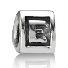 Pandora Damen-Bead  Sterling-Silber 925 Buchstabenelement "E" KASI 79323-E