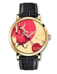 SPRAWL Aanalog Fashion Series Gold Ladies Watches of Genuine Black Leather Strap,Unique Wrist Watch for Women Girls Designed with Think
