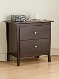 Prepac EMH-2524 Manhattan 2 Drawer Night Table Espresso