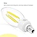 3-PACK 110V 4W E12 Clear LED Filament Bulbs - 2700K Warm White 40W Equivalent LED Filament Light Bulb - E12 Candelabra Base - 400LM 360 Degree Beam Angle