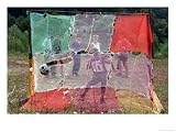 A Soccer Ball Slips Through an Opening of a Makeshift Goal Photographic Print, 32 x 24