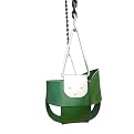 Green Full-Bucket Swing with Chain