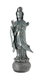 Garden Statue Figure Guanyin Lady Posing in Antique Bronze
