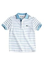 Boy's Short Sleeve Stripe Pique Polo With Tipped Rib Trim