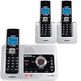 V-Tech LS6125-3 DECT 6.0 Digital Three Handset Answering System with Caller ID (Silver/Gray)