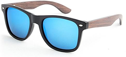 Polarized Bamboo Sunglasses from North Island - Wayfarer Style with Blue Lenses